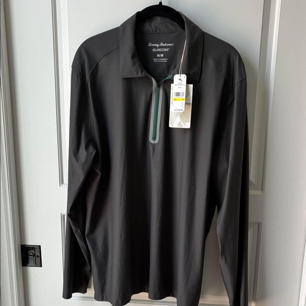 Tommy Bahama Pebble Coast 1/4 Zip Polo Shirt- Mens Med - NWT